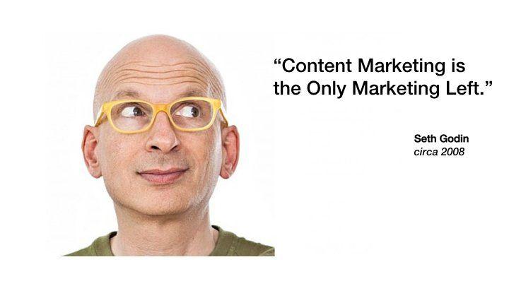 Content Marketing is the only marketing left. - Seth Godin